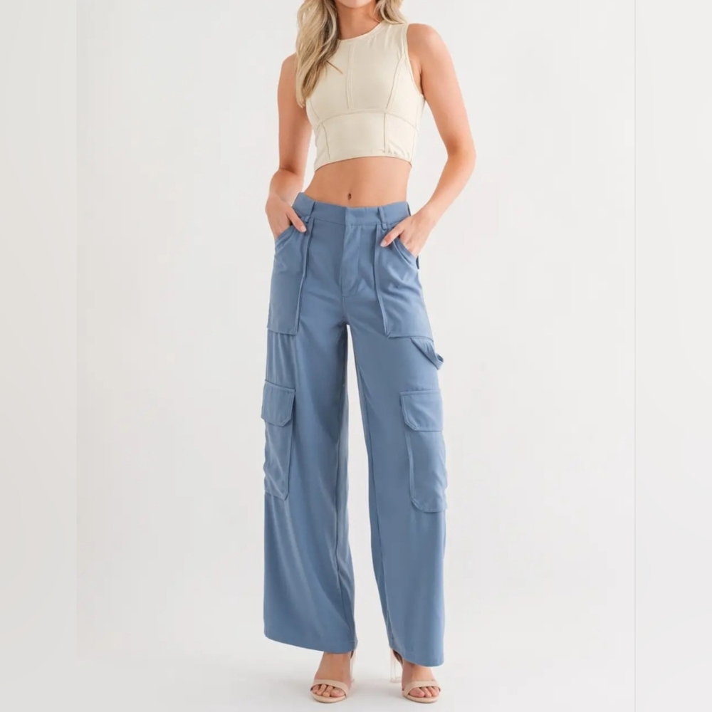 L FINAL PRICE FABULOUS CHIC SEXY CARGO PANTS BEST WIDE LEG CARGO PANTS